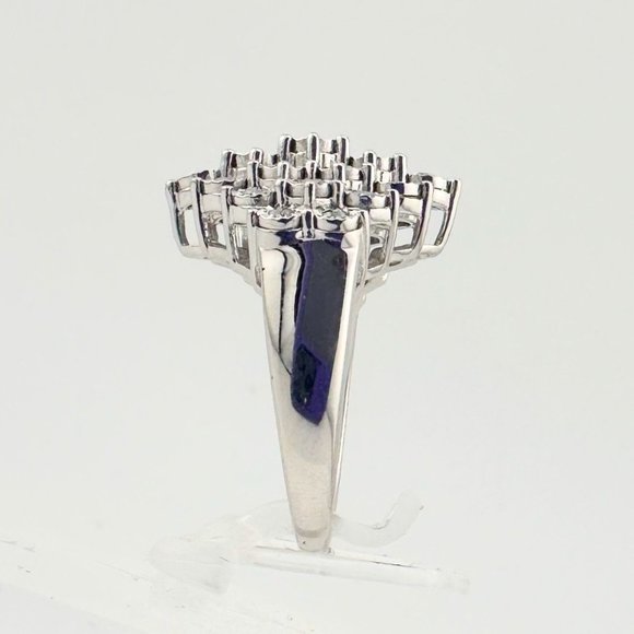 Beautiful 1/2 Carat Natural Diamond Cluster Ring in Sterling Silver - Picture 6 of 16